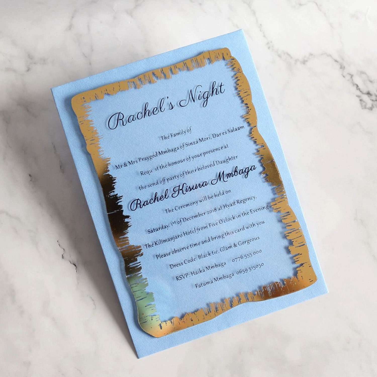 Acrylic Invitation Card Party Invitation Foiling Printing Wedding Invitation